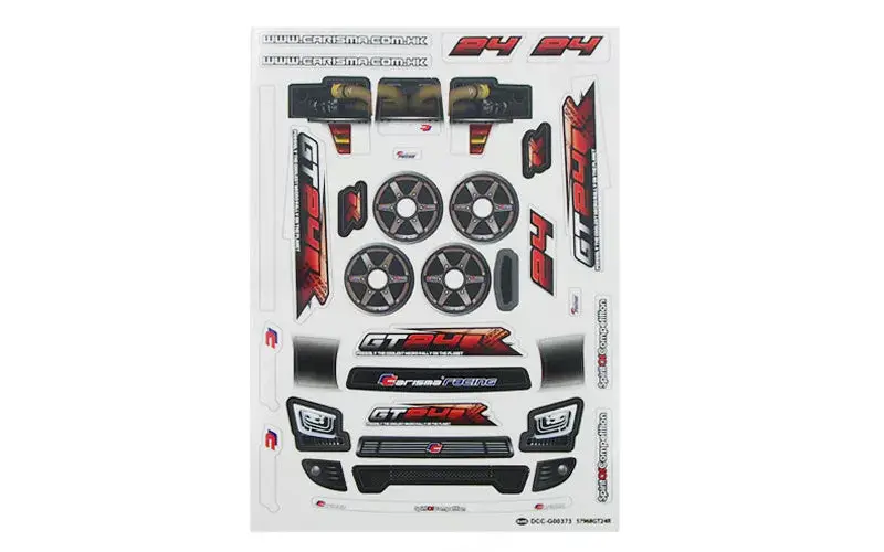 Carisma RC - GT24R CAR BODY DECAL SHEET